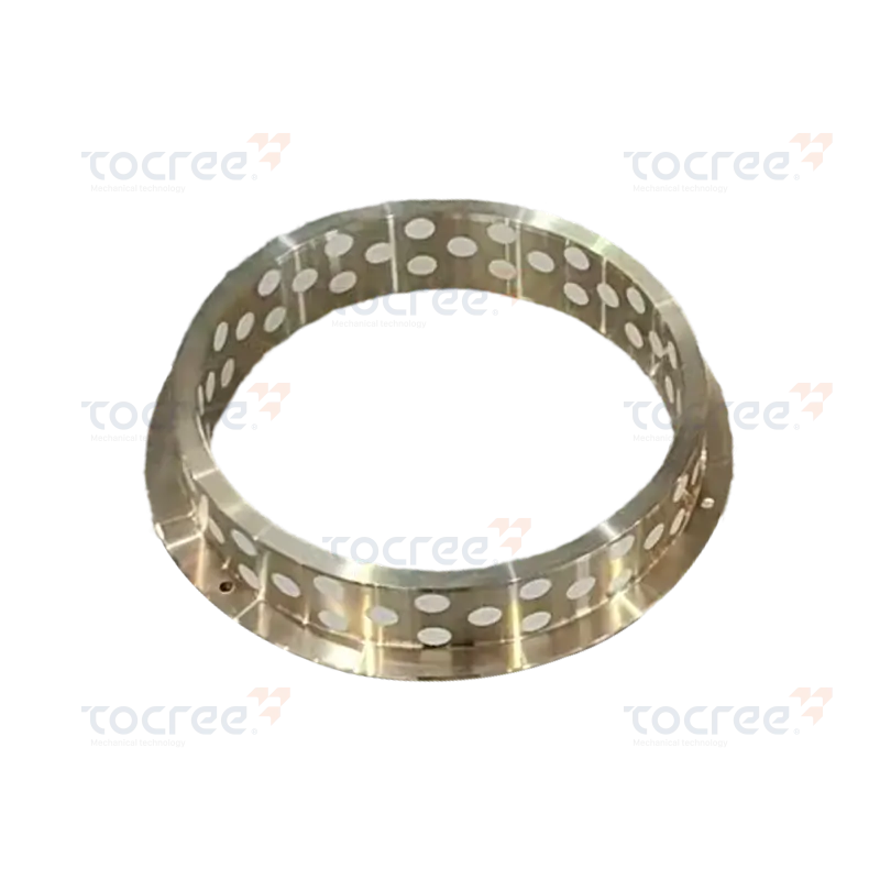 PTFE-Embedded Self-Lubricating Brass Bushing with Single Flange